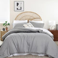 Weigelia Queen Comforter Set 7 Piece Grey Queen Size - Soft All-Season