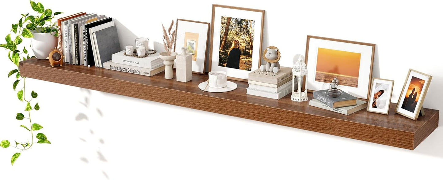 Axeman 72Inch Floating Shelves for Wall - Rustic Wood Design