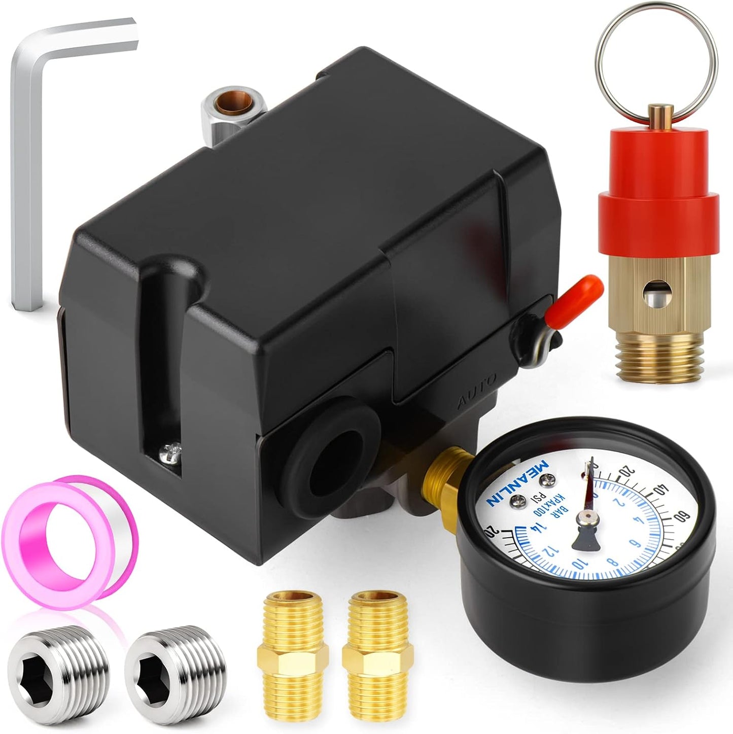 MEANLIN Air Compressor Switch & Gauge Kit