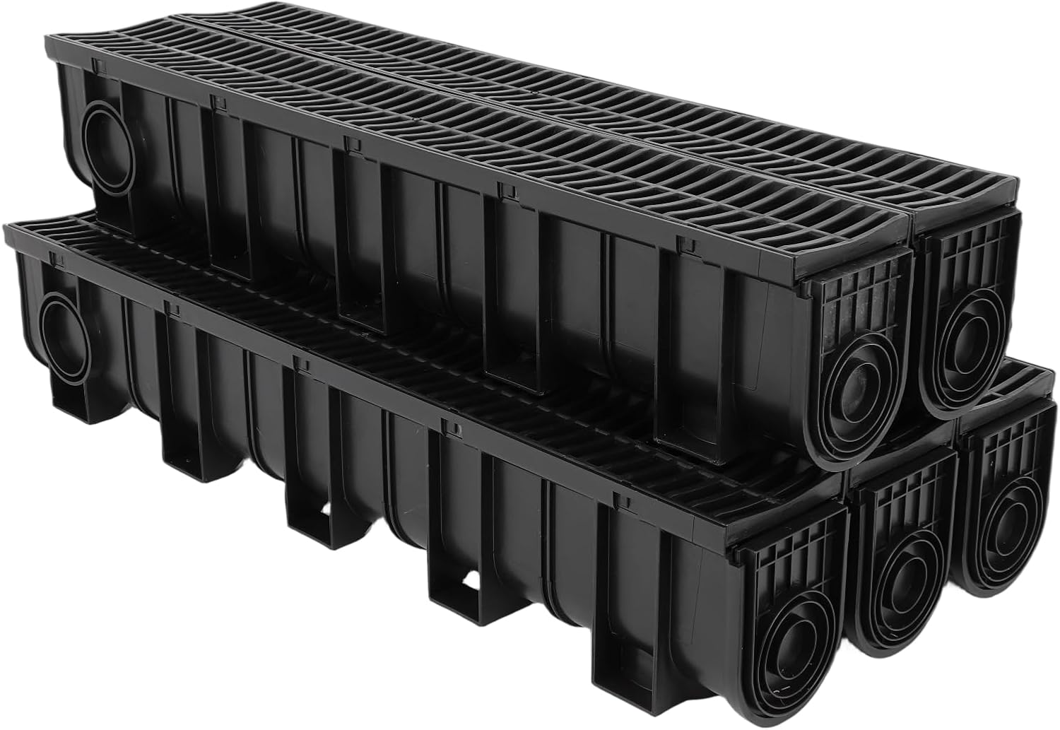 Trench Drain System with Plastic Grate for Efficient Drainage