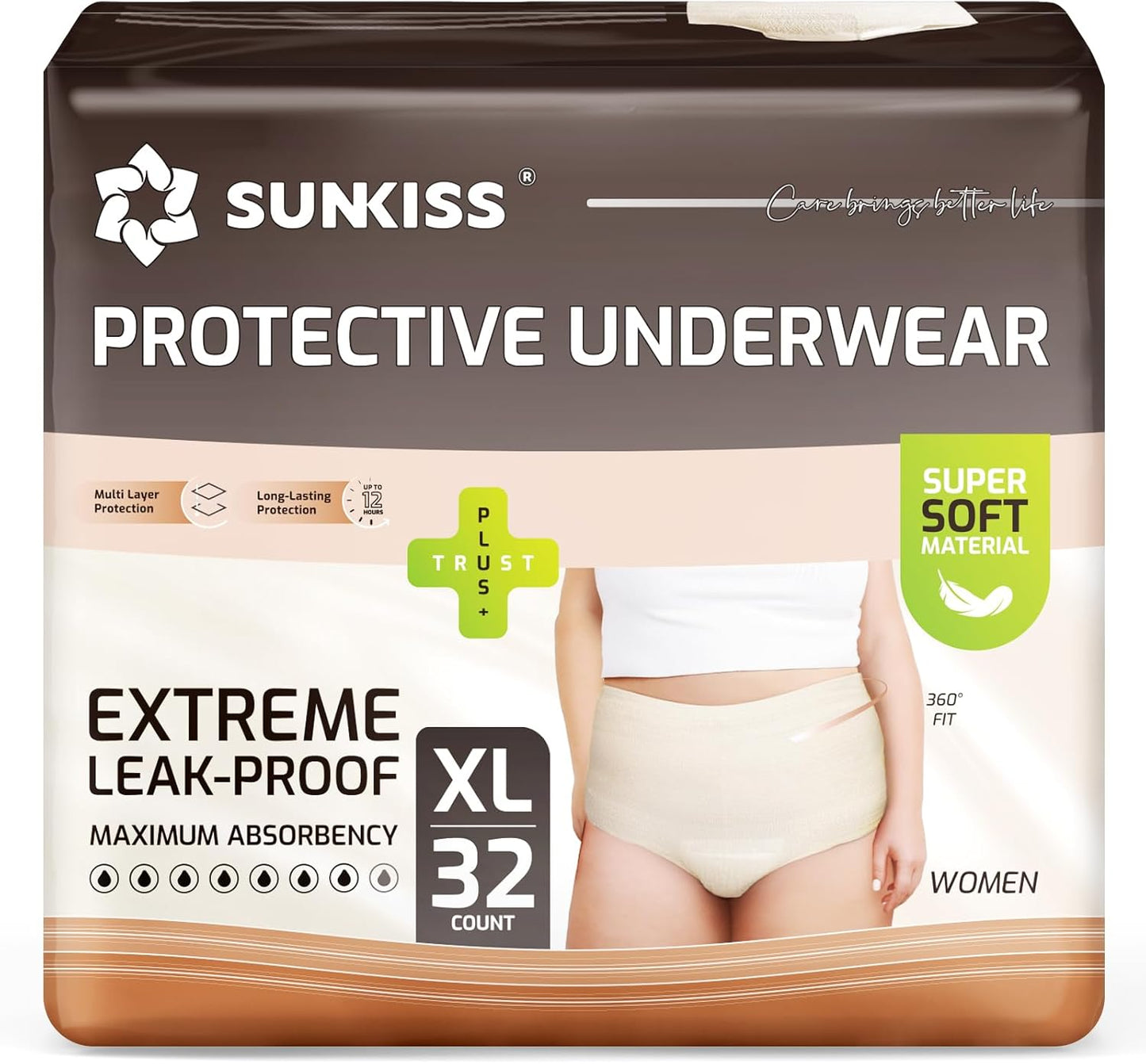 SUNKISS Women Incontinence Underwear for Maximum Comfort & Support