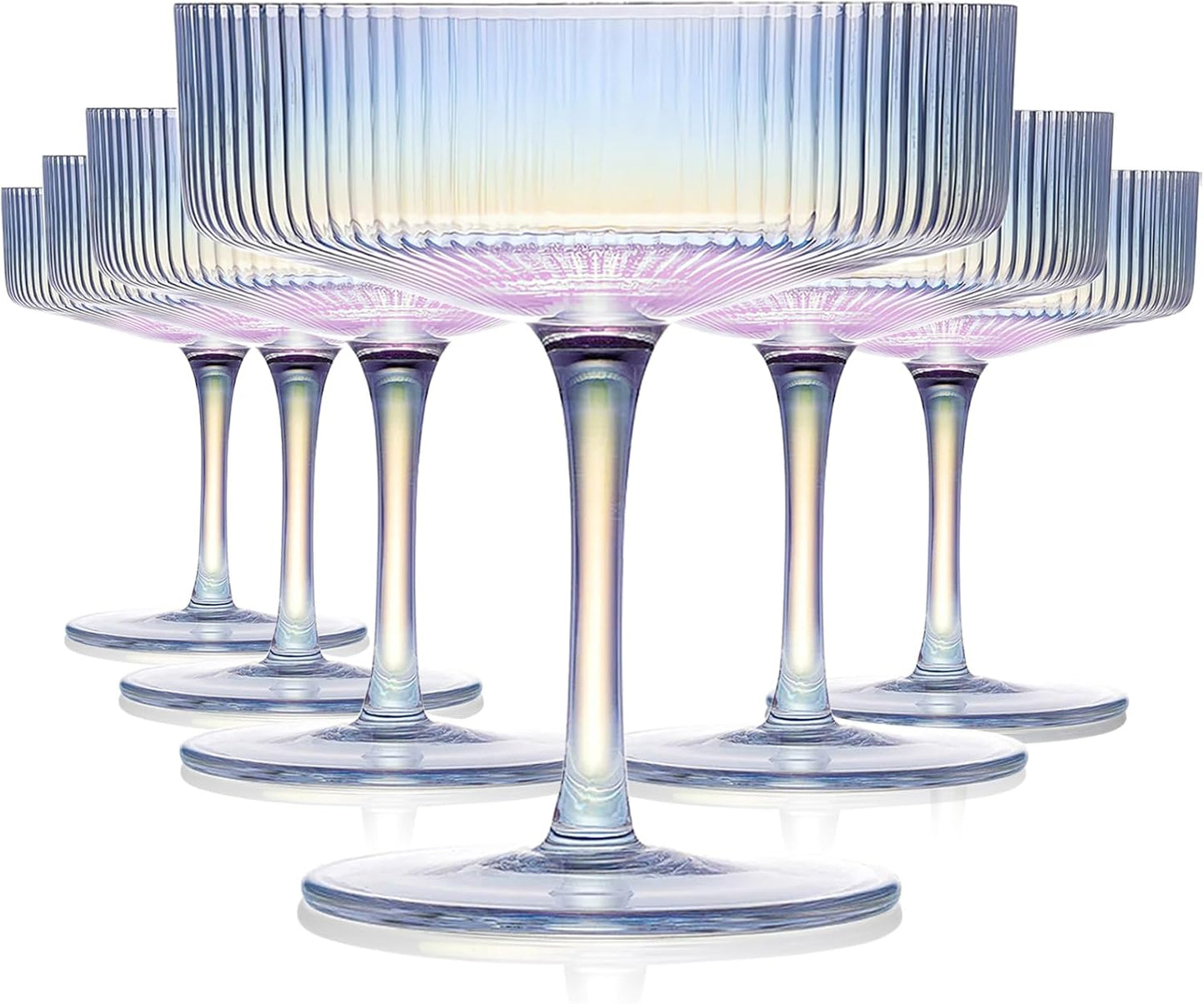 Iridescent Martini Glasses Set - Vintage Elegance for Every Drink