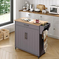 Jarenie Grey Rolling Kitchen Island - Organize in Style