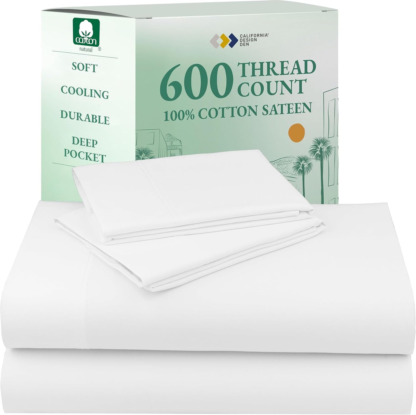 California Design Den Deep Pocket King Sheets Set - Luxury Cotton