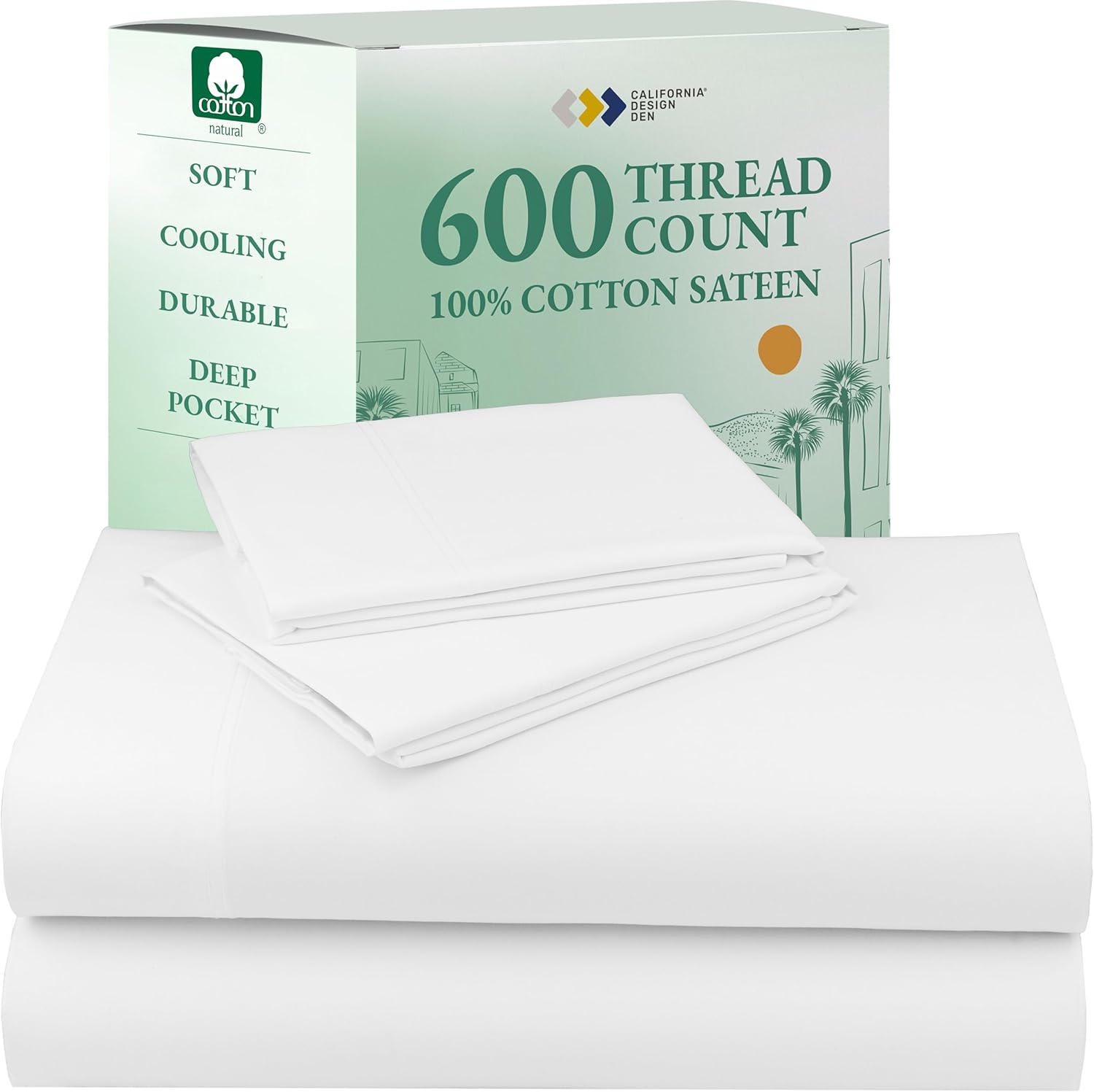 California Design Den Deep Pocket King Sheets Set - Luxury Cotton