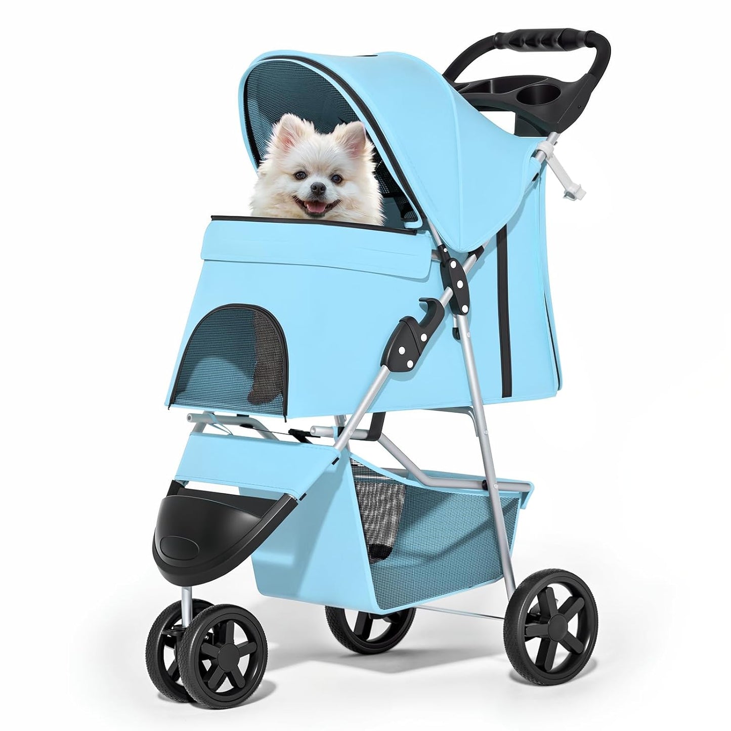 MoNiBloom 3 Wheels Pet Dog Cat Stroller for Small Medium Pets