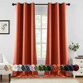 MIULEE Burnt Orange Blackout Curtains 90 in Panels - Thermal Insulated