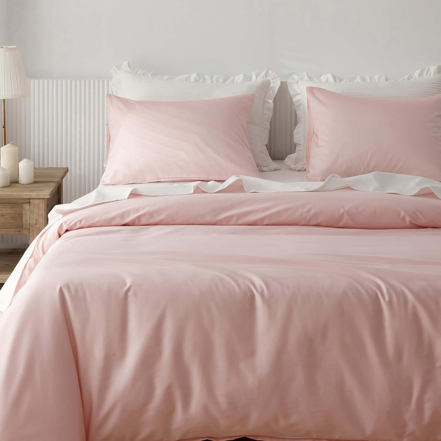 Luxurious Egyptian Cotton Duvet Cover Set in Pretty Pink