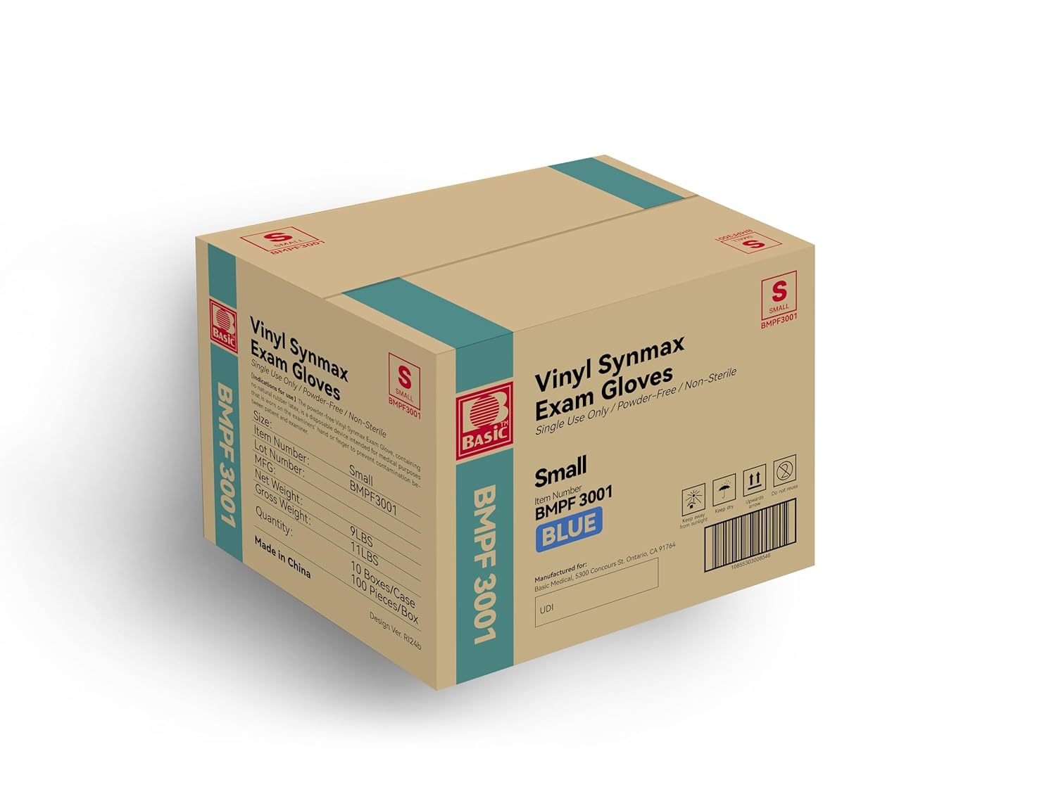 Basic Medical Synmax Vinyl Exam Gloves - Latex-Free & Powder-Free