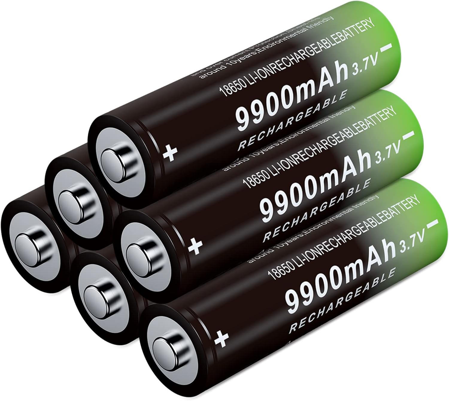 Long-Lasting 18650 Rechargeable Batteries 9900mAh for Multiple Devices