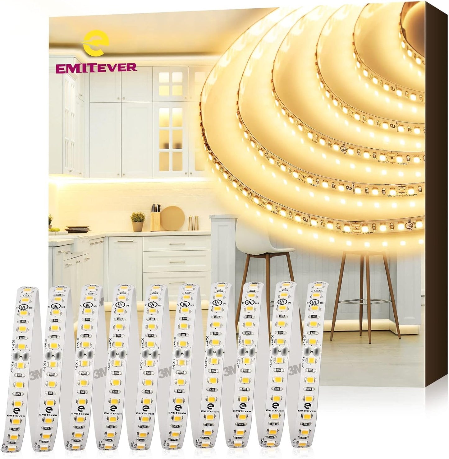 EMITEVER LED Strip Lights 3000K for Versatile Lighting Needs