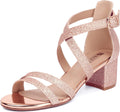 Women's Block Low Chunky Heel Strappy Sandals - Comfortable Dress ages