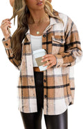 AUTOMET Womens Flannel Shacket Button Down Plaid Jacket - Cozy Fall in