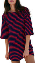 Yousify Womens T Shirt Dress Striped Mini with Pockets - Casual Summer
