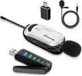 Wireless Lapel Microphone for Computer USB Lavalier Mic System - Clear