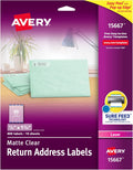 Avery Matte Clear Return Address Labels 1/2 in x 1-3/4 in - Reliable