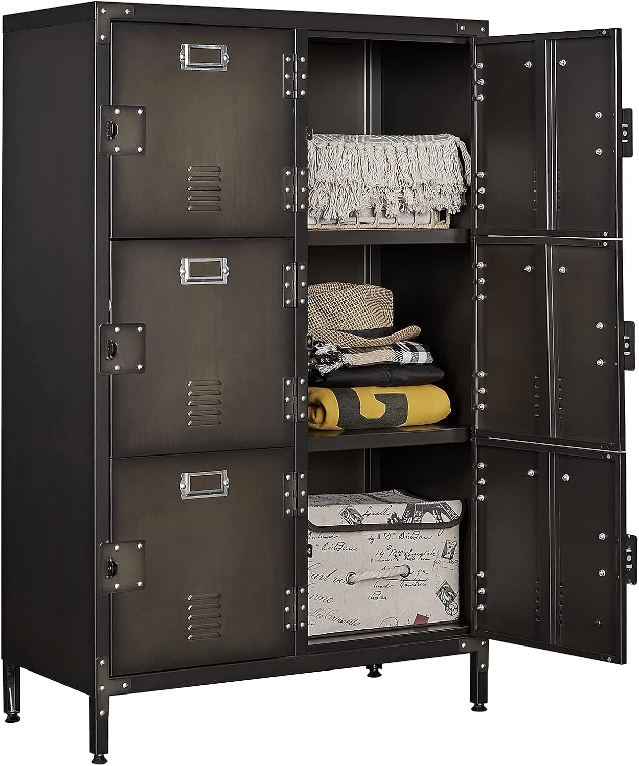 Metal Locker Storage Cabinet with 6 Doors for Versatile Use