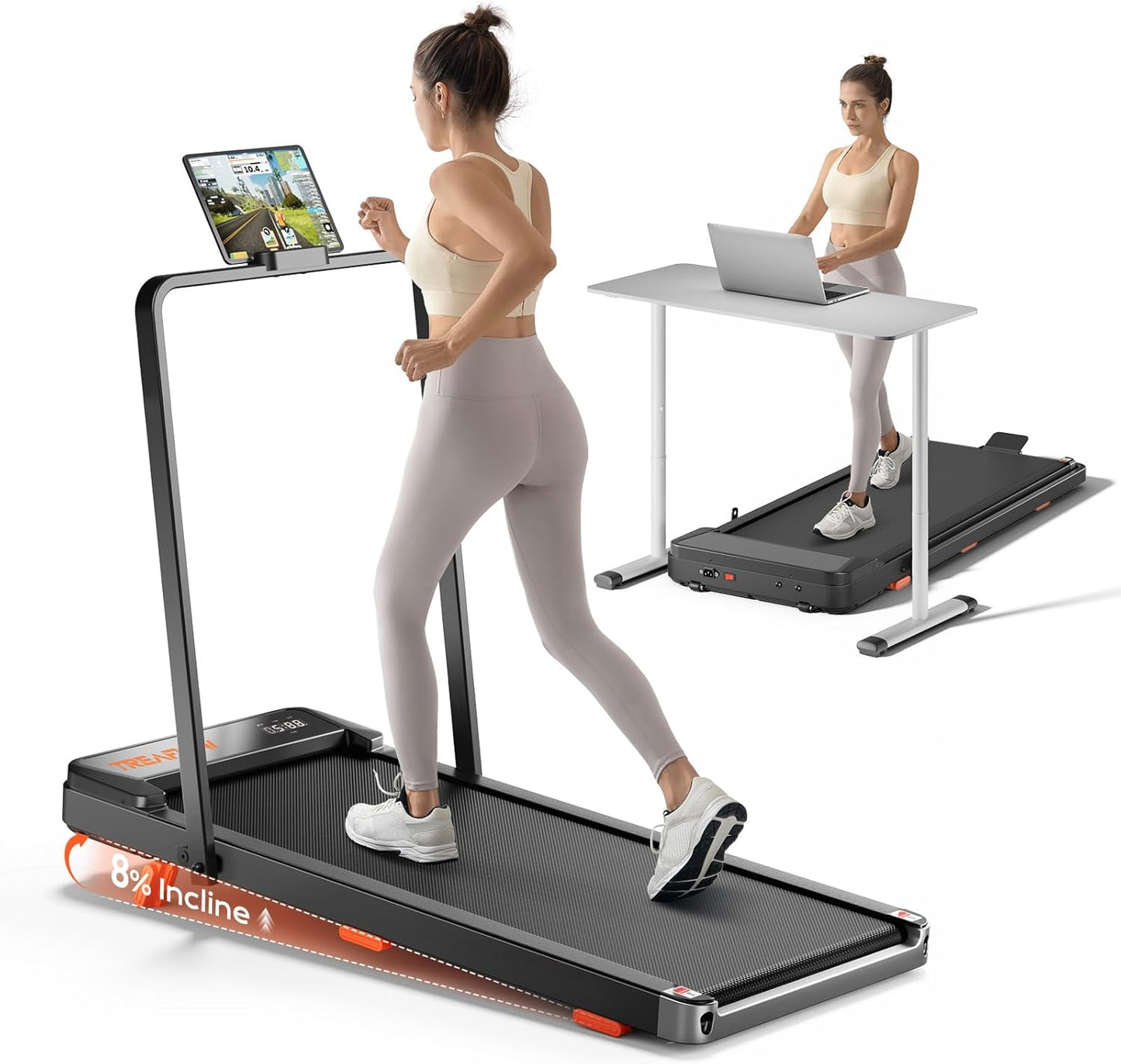 Walking Pad Treadmill with Incline for Home Office Workouts