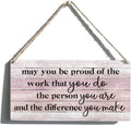 Inspirational Wooden Hanging Sign 12 x 6 in - Rustic Home Office Gift
