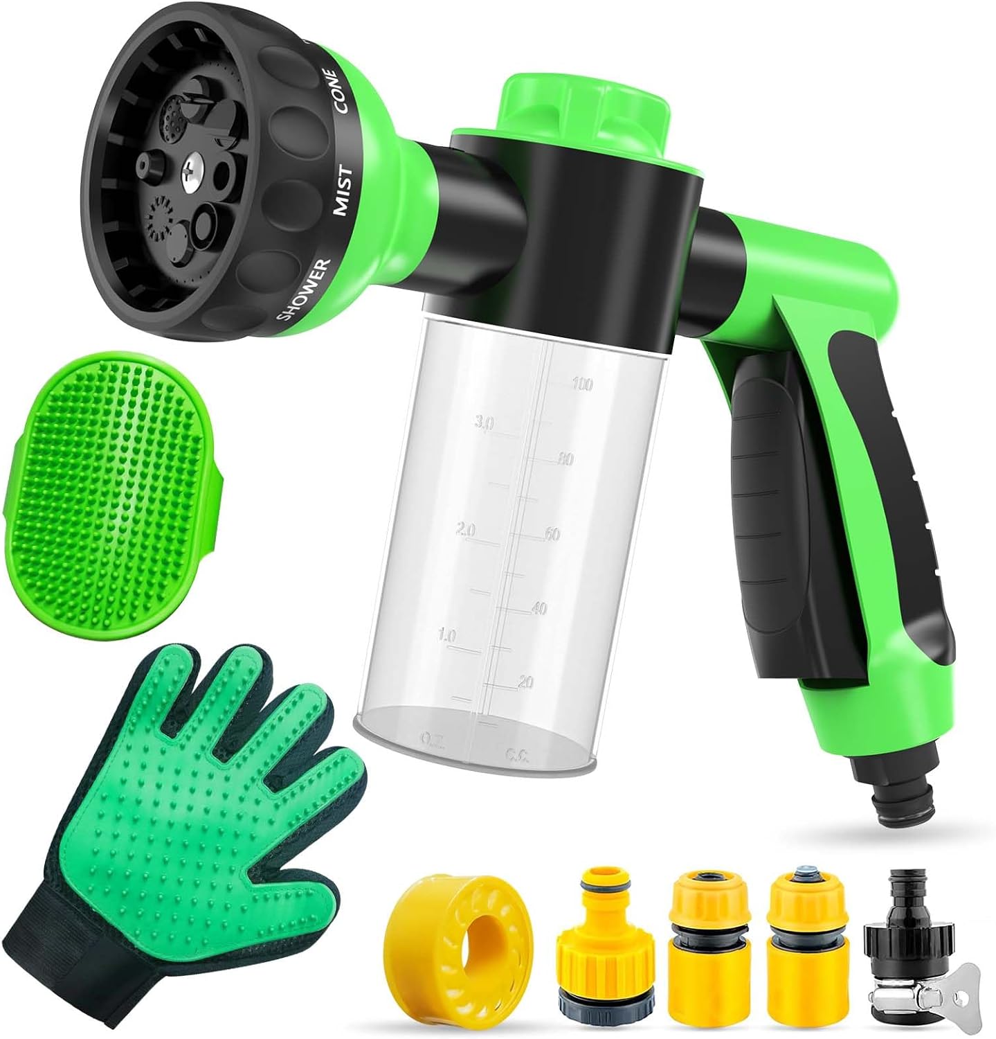 8Pc Dog Shower Kit: Groom & Bathe Easier!