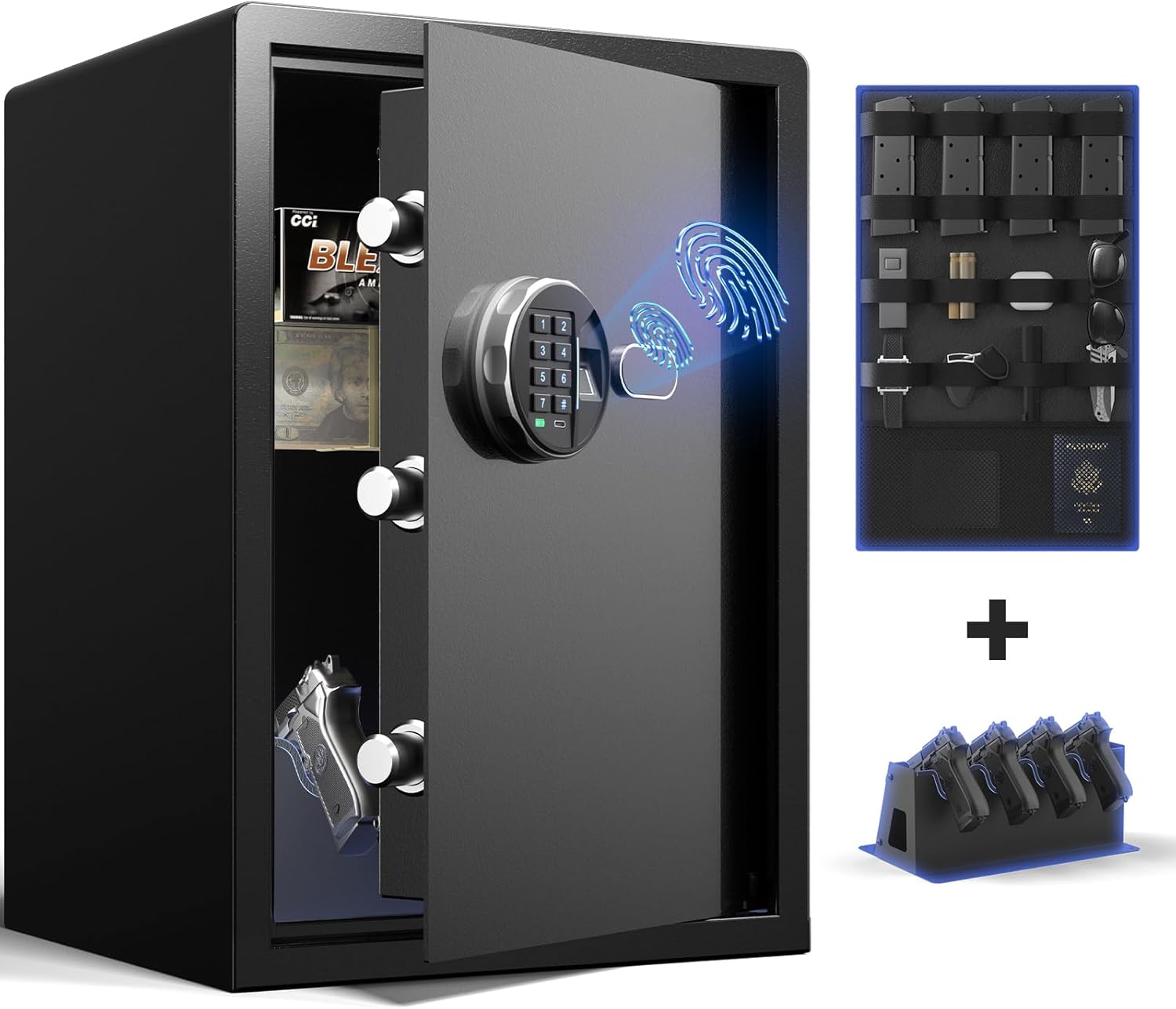 Biometric Gun Safe with Quick Access for Multiple Handguns