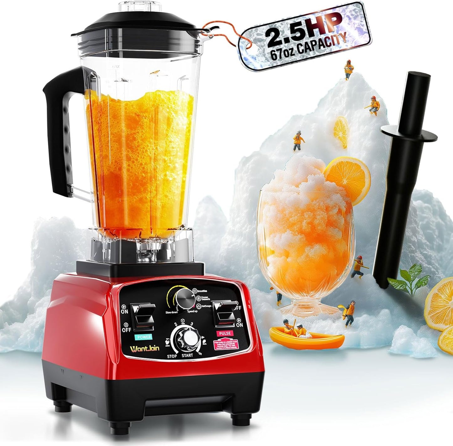 Commercial Blender with 68oz Capacity for Smoothies & More