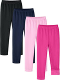 4 Pack Girls Fleece Lined Leggings - Warm Thick Thermal Tights