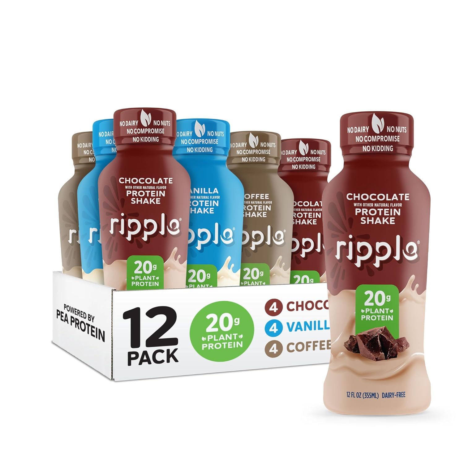 Ripple Plant Based Protein Shake Variety Pack for Healthy Living