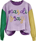 Mardi Gras Sweatshirt: Cozy Color Block Style