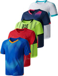 5 Pack Boys Athletic T Shirts - Dry Fit Performance Multipack Liberty