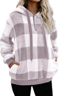 Sherpa Pullover Oversized Fuzzy Hoodie Plaid & Tie Dye - Warm Cozy