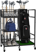 Portable Golf Bag Holder with Wheels - Organize Easily!