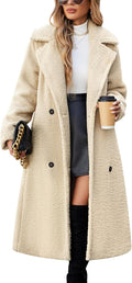 Yusongirl Women Fleece Long Sherpa Coat - Cozy Oversized Trench