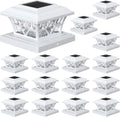 Solar Post Cap Lights 16 Pack for 4x4 5x5 6x6 Posts - Long Runtime