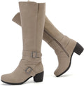 Women's Knee High Boots with Chunky Heel and Pointed Toe (Style DB8G)