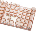 Rose Gold Typewriter Mechanical Gaming Keyboard with White LED Backlit