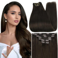 Full Shine Clip in Hair Extensions 18 in #2 Dark Brown - Natural