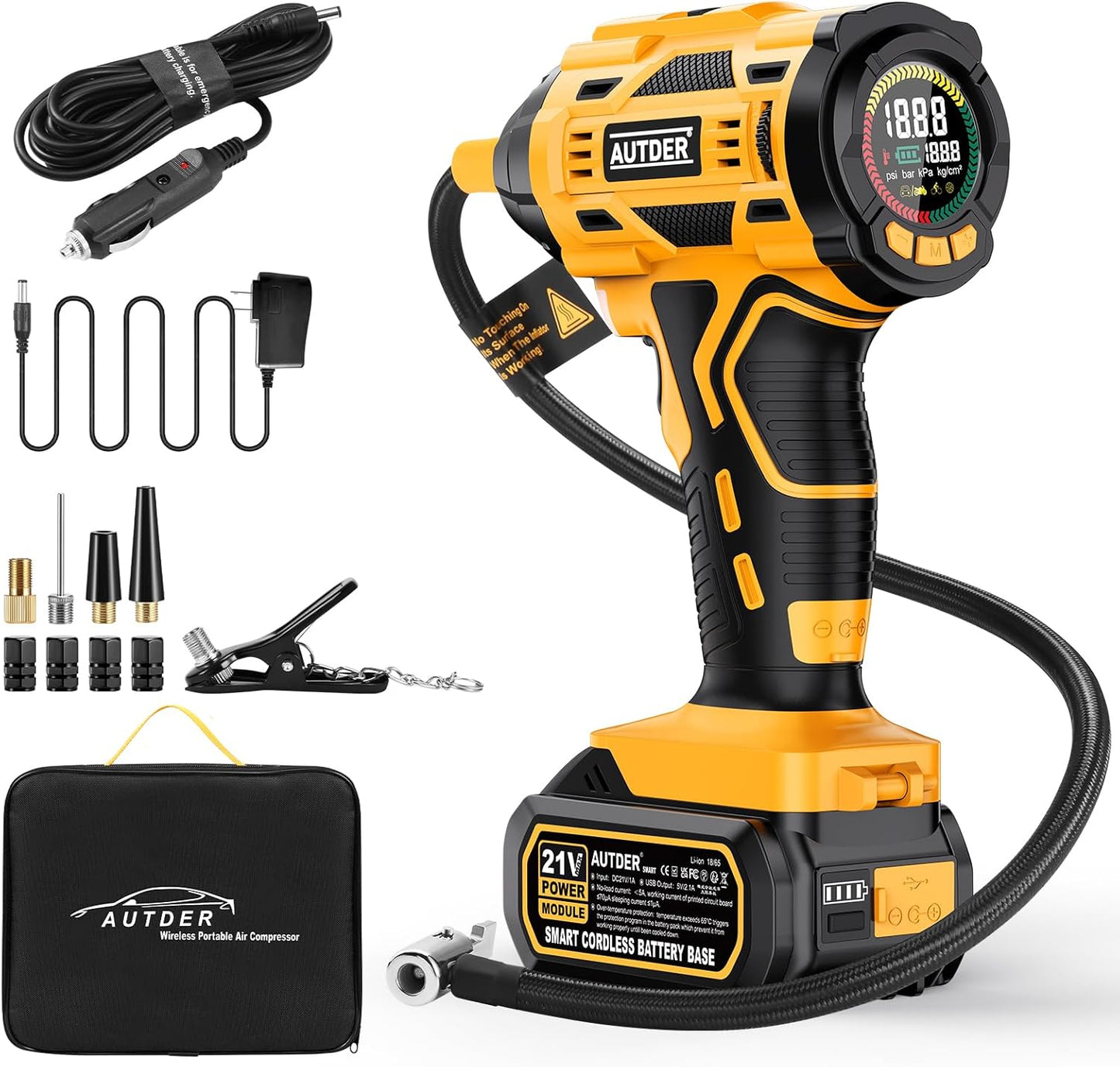 Fast Inflation Cordless Tire Inflator - 180PSI Power