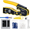 RJ45 Crimp Tool Kit Pass Through Ethernet Crimper - Compact Pro Kit