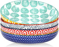 Selamica Ceramic Pasta Bowls Set of 4 - 34 OZ Shallow Serving Bowls