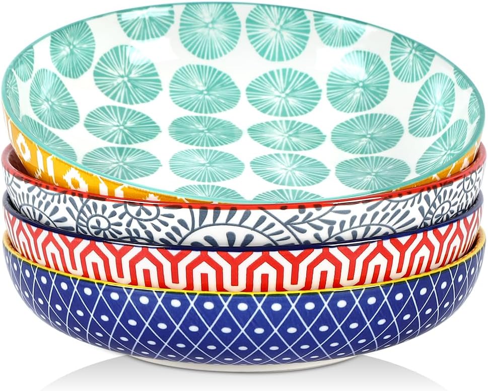 Selamica Ceramic Pasta Bowls Set of 4 for Every Meal