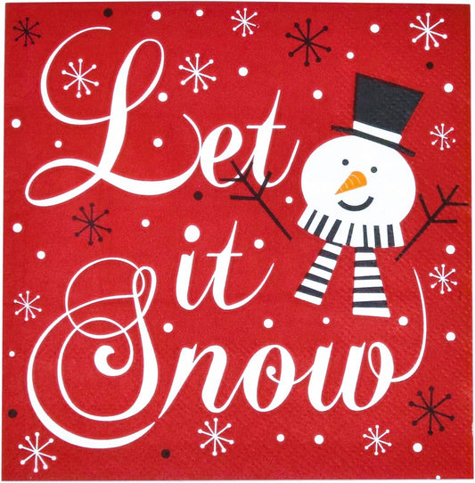 Let It Snow Snowman Cocktail Napkins - 100 Count