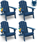 GreenVines Folding Adirondack Chairs Set of 4 for Outdoor Relaxation