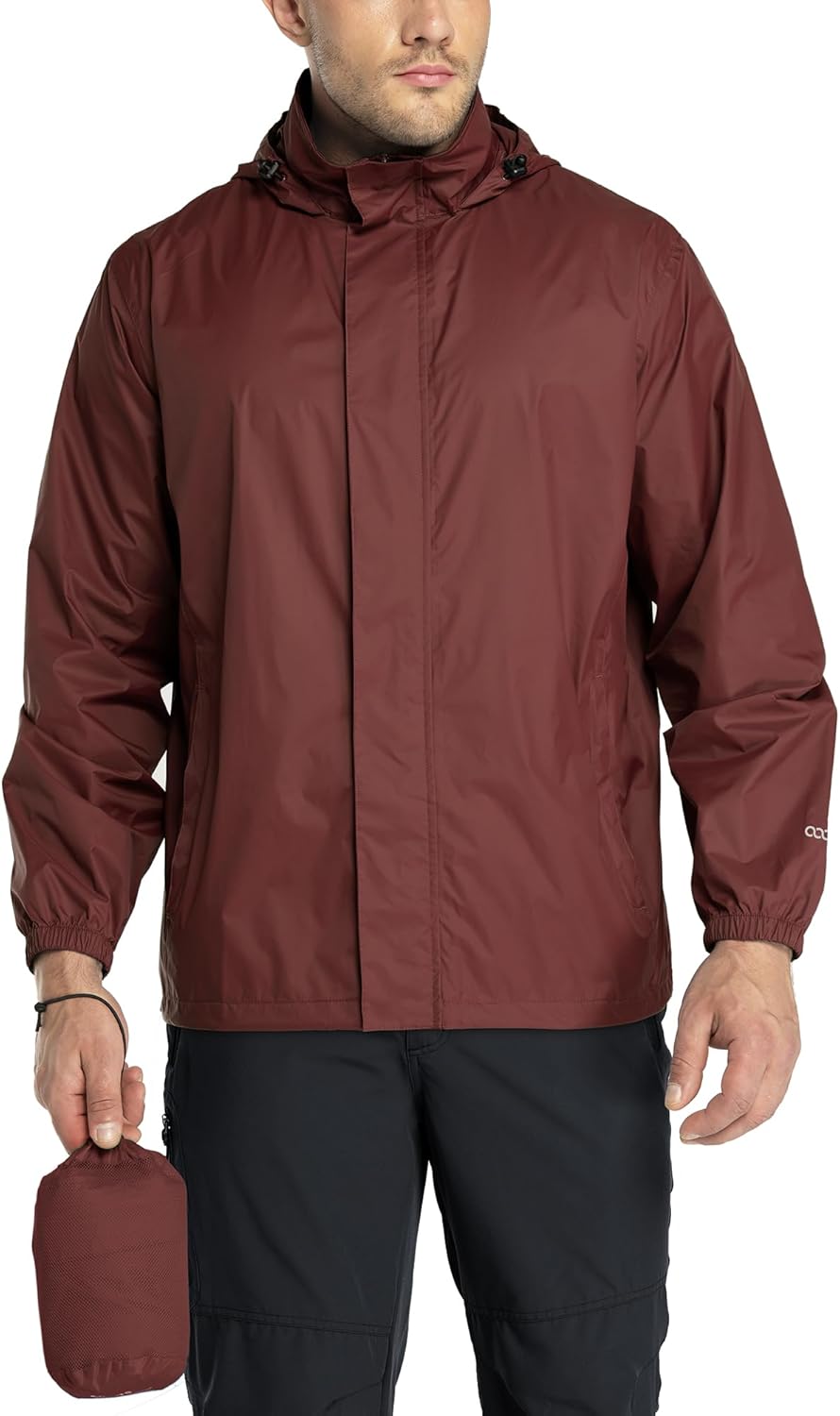 33,000ft Packable Rain Jacket for Men - Lightweight Waterproof Shell