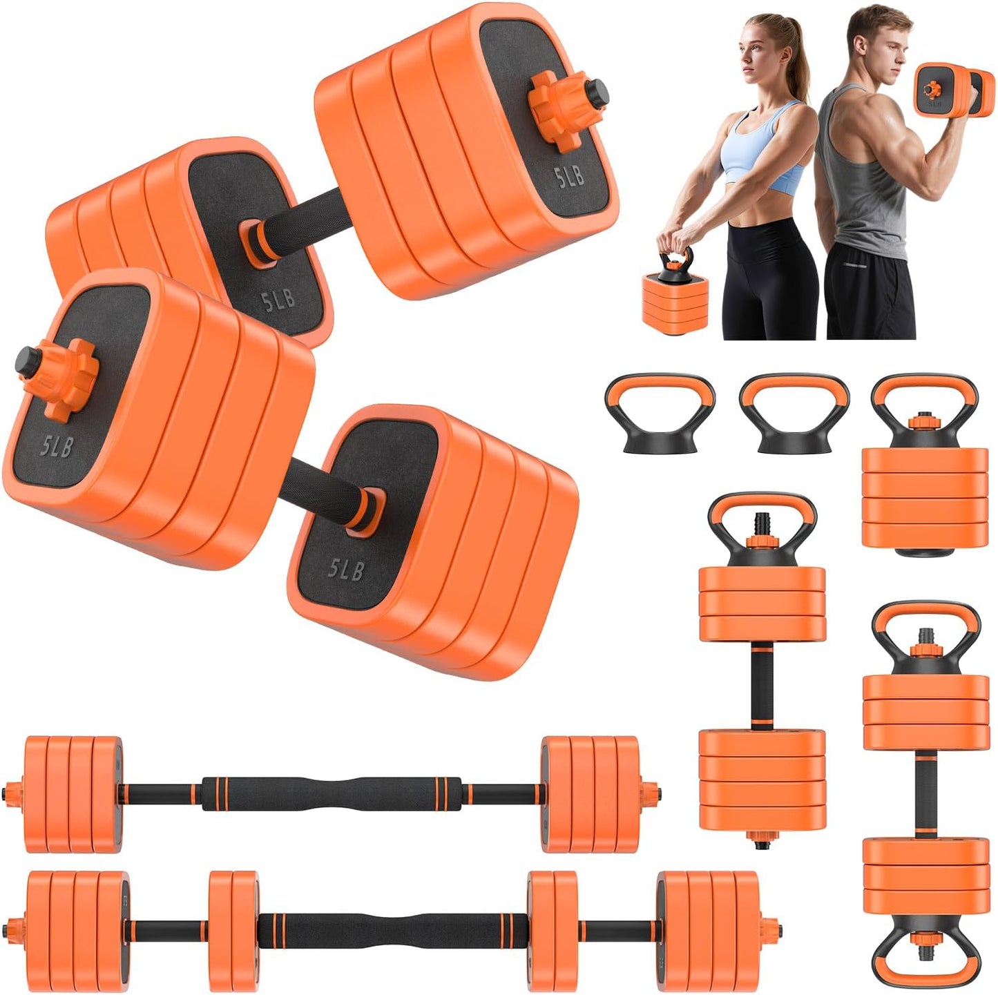 Adjustable Dumbbells Set for Home Gym Workout - 4 in 1 Design