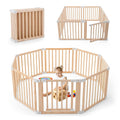 Foldable Wooden Playpen for Babies and Toddlers - Safe & Spacious