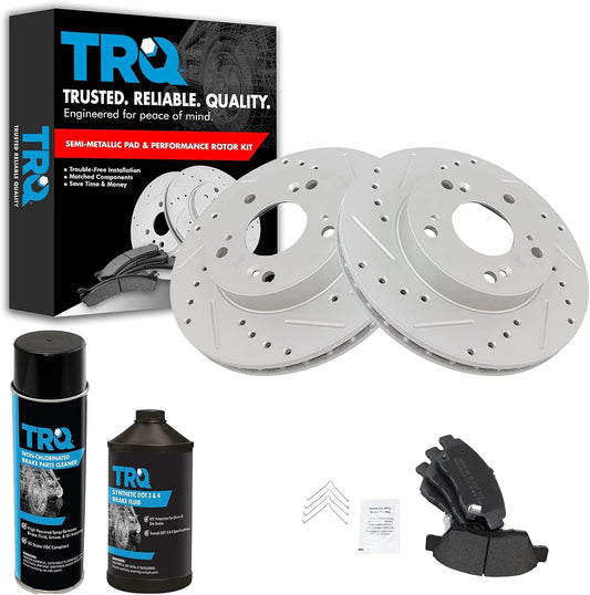 TRQ Front Performance Brake Pad & Rotor Kit for Acura RSX & Civic
