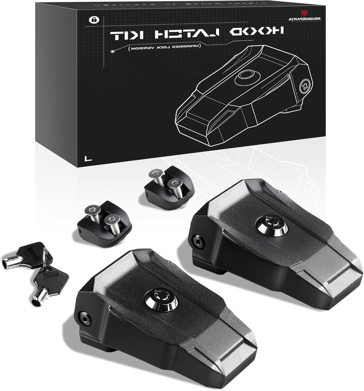 Seven Sparta Hood Latches with Lock for Jeep Wrangler & Gladiator