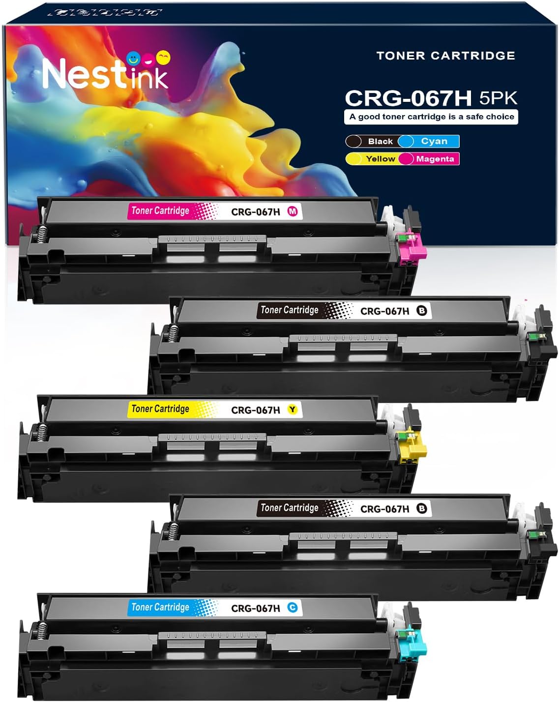 CRG 067H Toner Cartridge Set for Canon Printers - 5 Pack