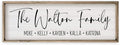 Personalized Framed Family Name Sign 6x18 - Weathered Grey Frame